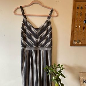 Grey and White striped romper